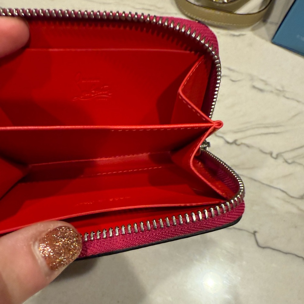 Christian louboutin spike panettone coin purse pink and red - Picture 12 of 16